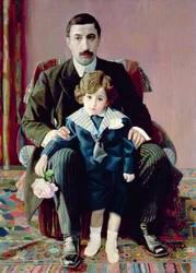 Retrato de Arman Frantsevich Aziber y su hijo, 1915